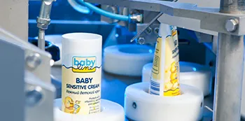 Modern tube filling for semi-solid fluids at Nölken Hygiene Products GmbH.